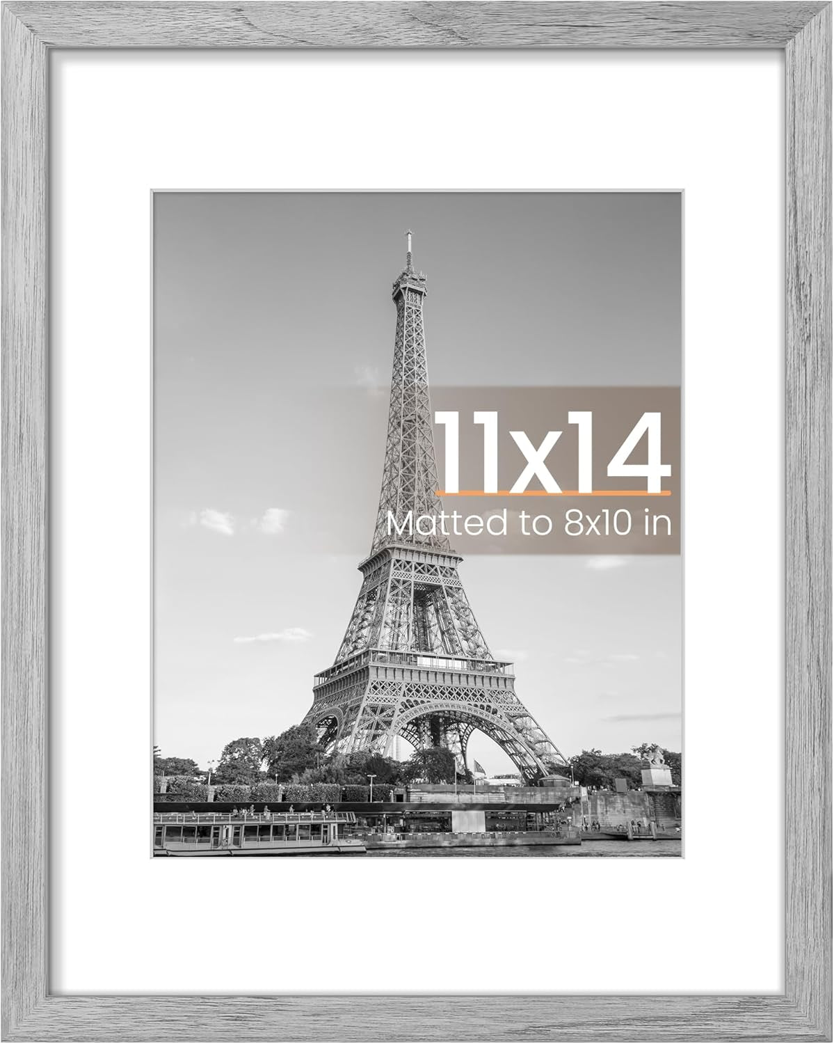 8.5x11 Black Picture Frame – Wall Hanging Display with Mat