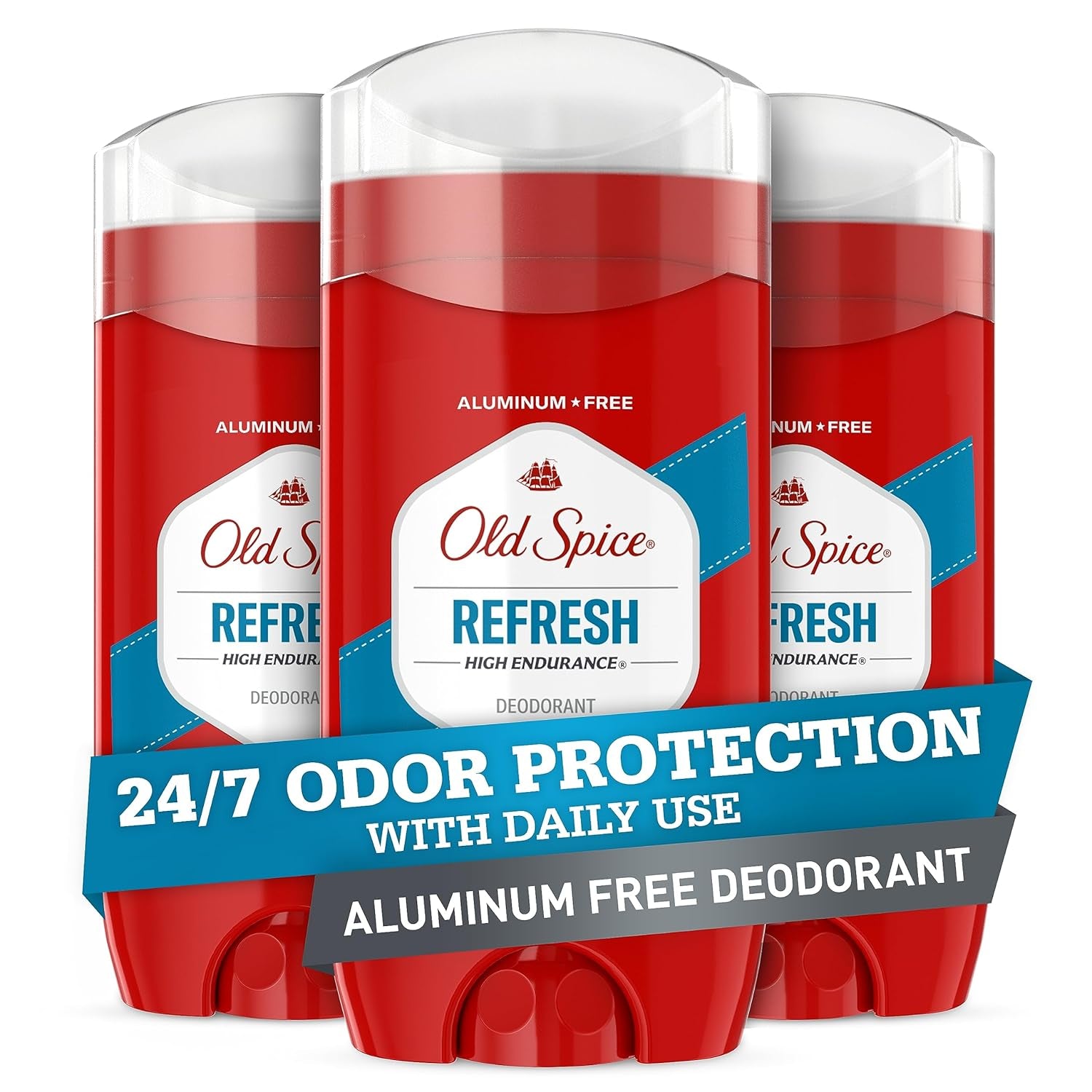 Aluminum Free Deodorant for Men, High Endurance, 24/7 Sweat Defense & Odor Protection to Eliminate Odors, 24/7 Freshness & Lasting Scent, Sport Scent, 3.0 Oz (Pack of 3)