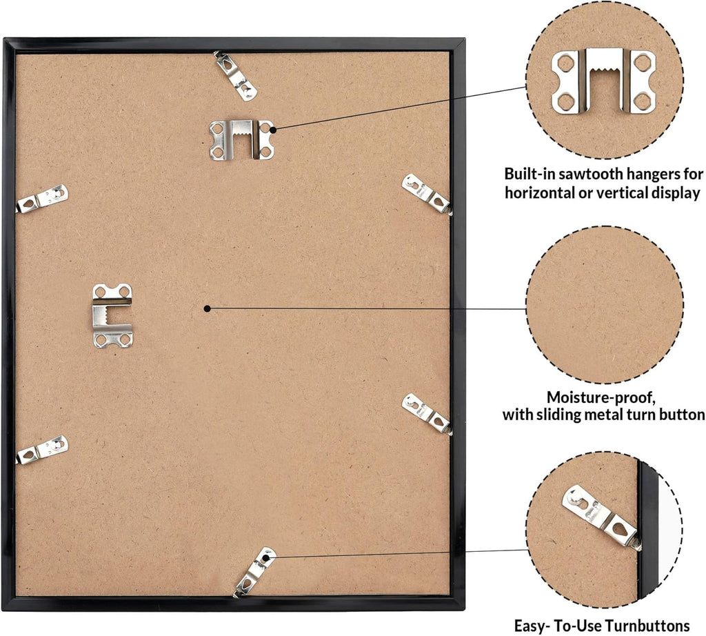 11x14 Black Picture Frame – Wall Display Classic Collection