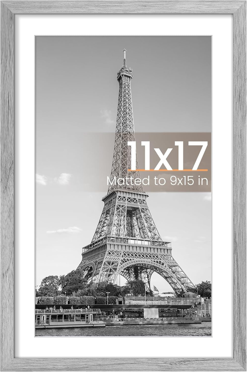 8.5x11 Black Picture Frame – Wall Hanging Display with Mat