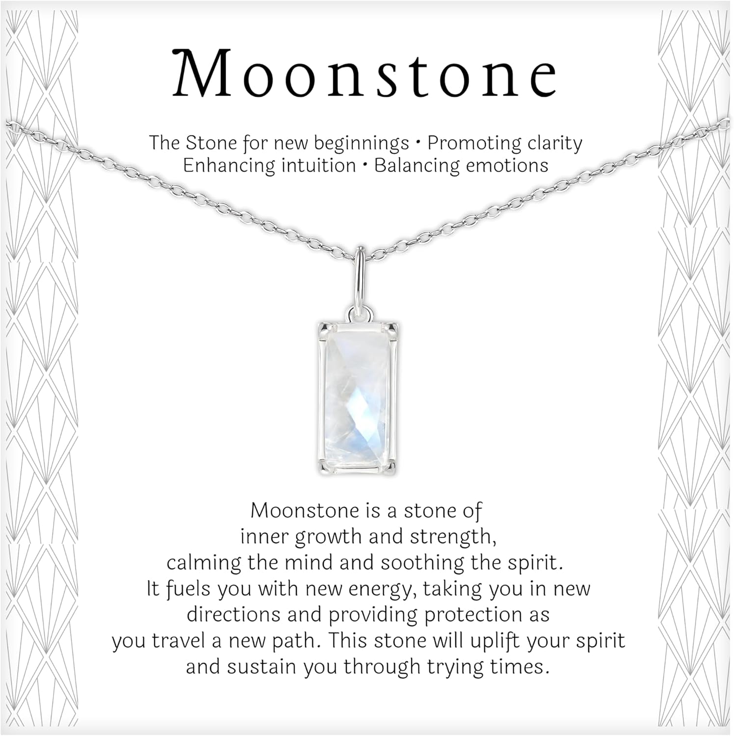 New Beginnings Rainbow Moonstone Sterling Silver Necklace for Women