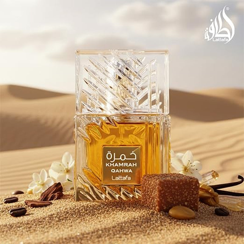 Khamrah Qahwa - Vanilla, Warm Spicy, Cinnamon, Sweet - Eau De Parfum Long-Lasting Fragrance for Unisex, 3.40 Ounce / 100 Ml