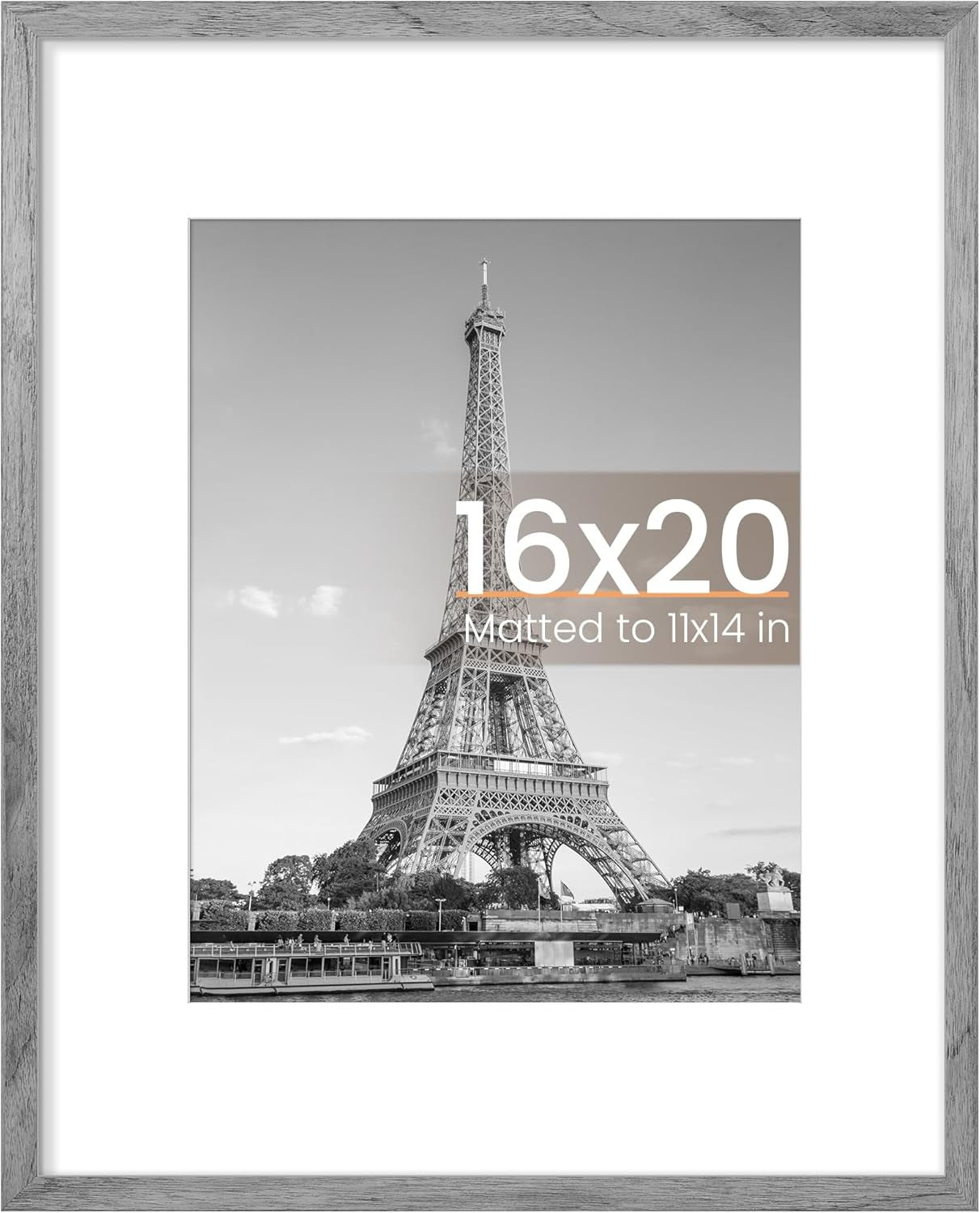 8.5x11 Black Picture Frame – Wall Hanging Display with Mat