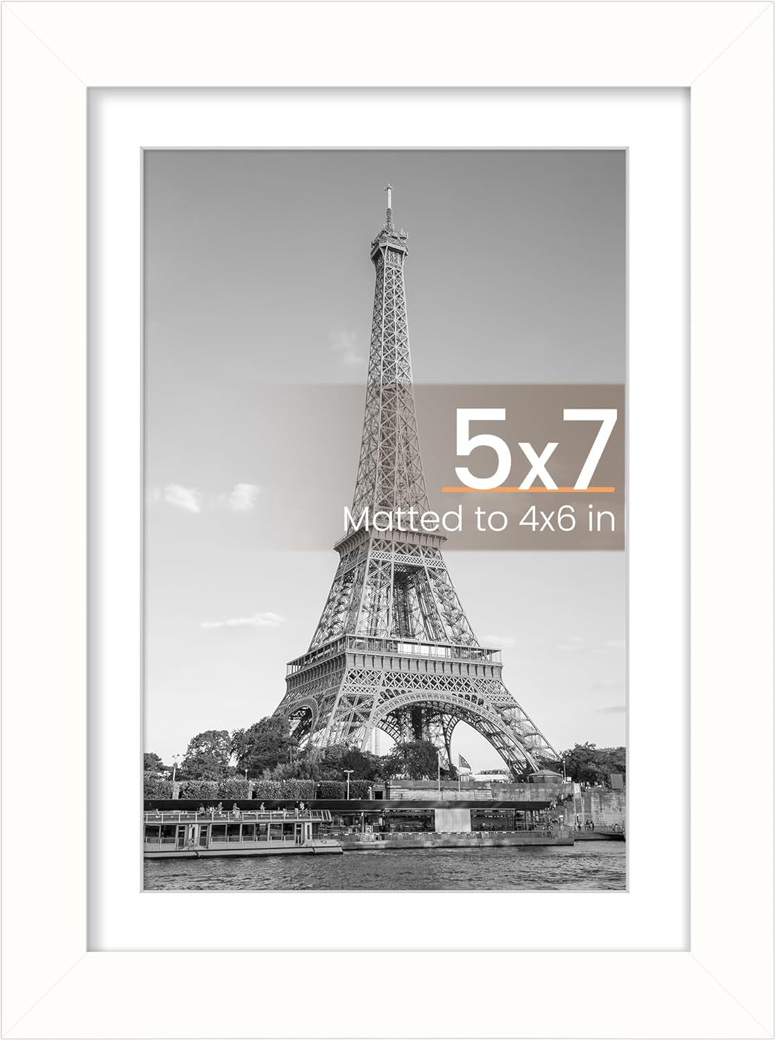 8.5x11 Black Picture Frame – Wall Hanging Display with Mat