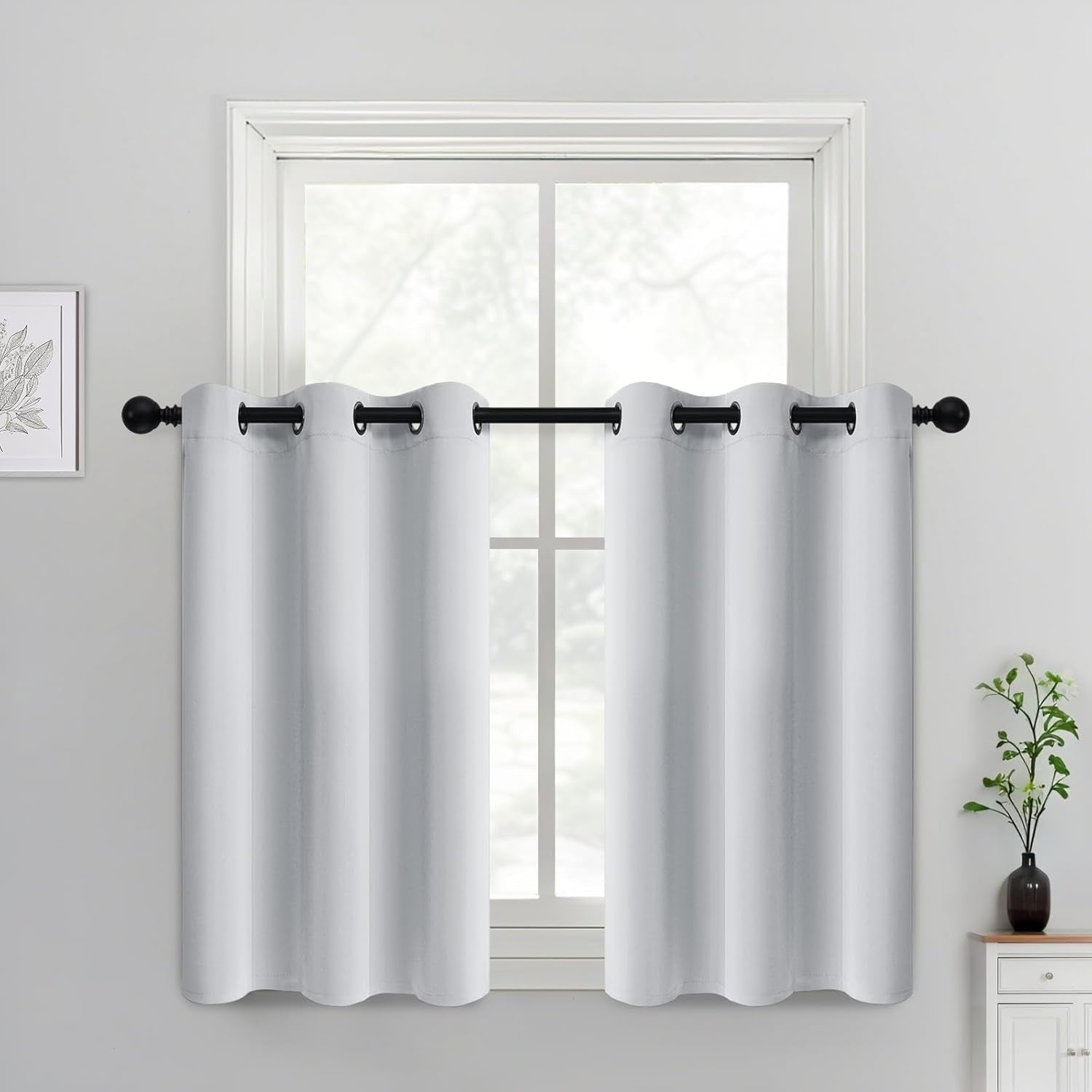 Room Darkening Gray Blackout Curtains 84 Inch Long Light Blocking Thermal Insulated Window Treatment Grommet Drapes for Bedroom Living Room, 52W X 84L, Grey Curtains, 2 Panels