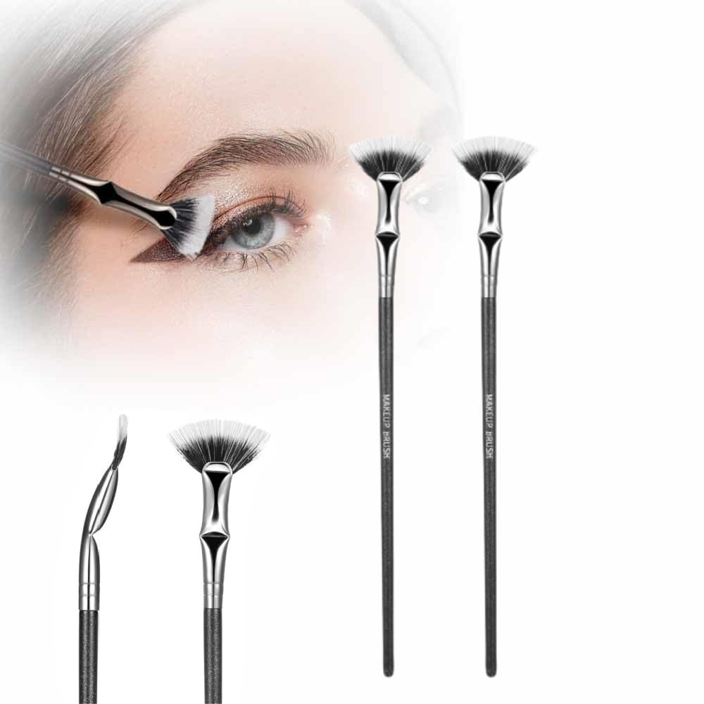 Folding Angle Scalloped Lash Brush, 2024 NEW Mascara Fan Brush for Lashes Eyelash Separator Tool, Eyelash Comb for Upper Lower Eye Lash Makeup Tools, Eye Makeup Fan Brush for Women (3 PCS)