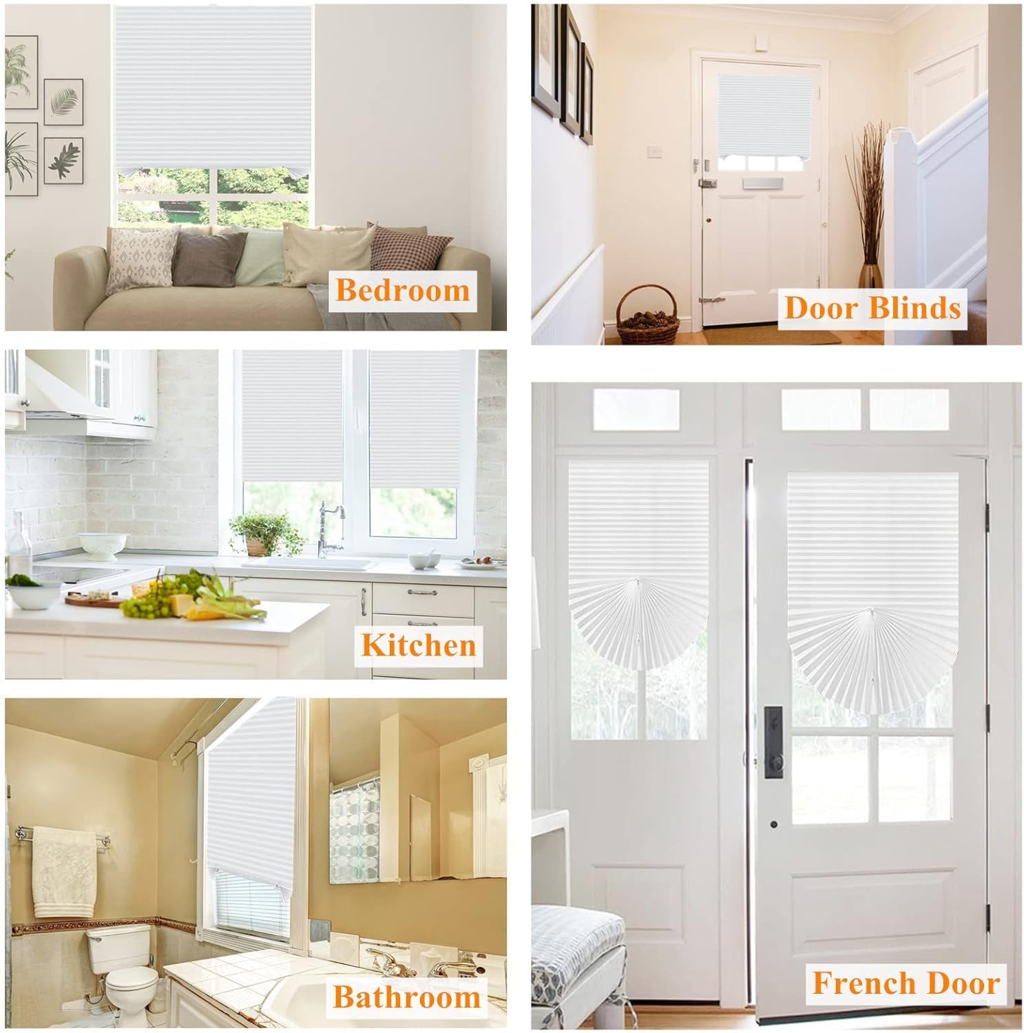 Cordless No-Drill Pleated Paper Window Blinds – Self-Adhesive Temporary