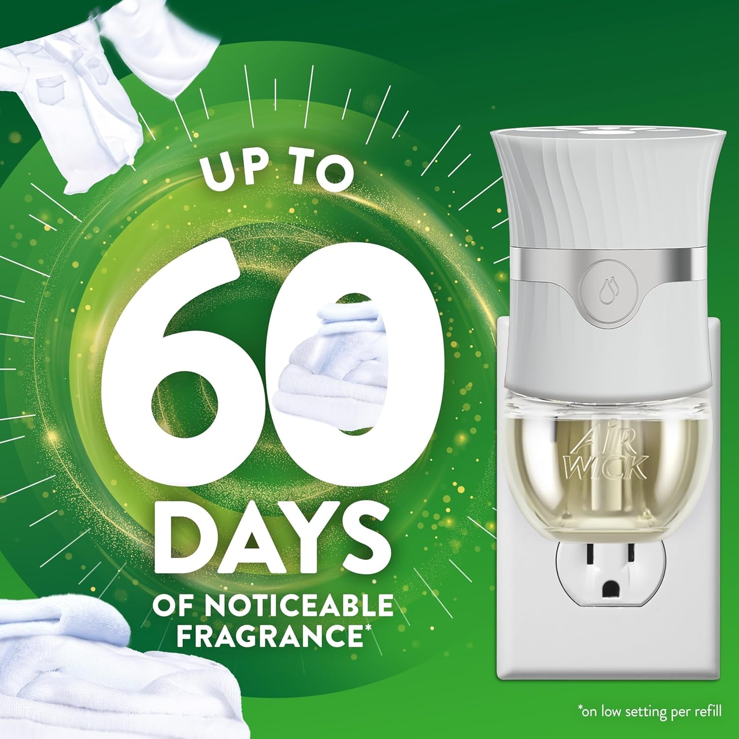 Plug in Scented Oil Refill, 10Ct, Fresh Linen, Air Freshener, Essential Oils, Eco Friendly Pack