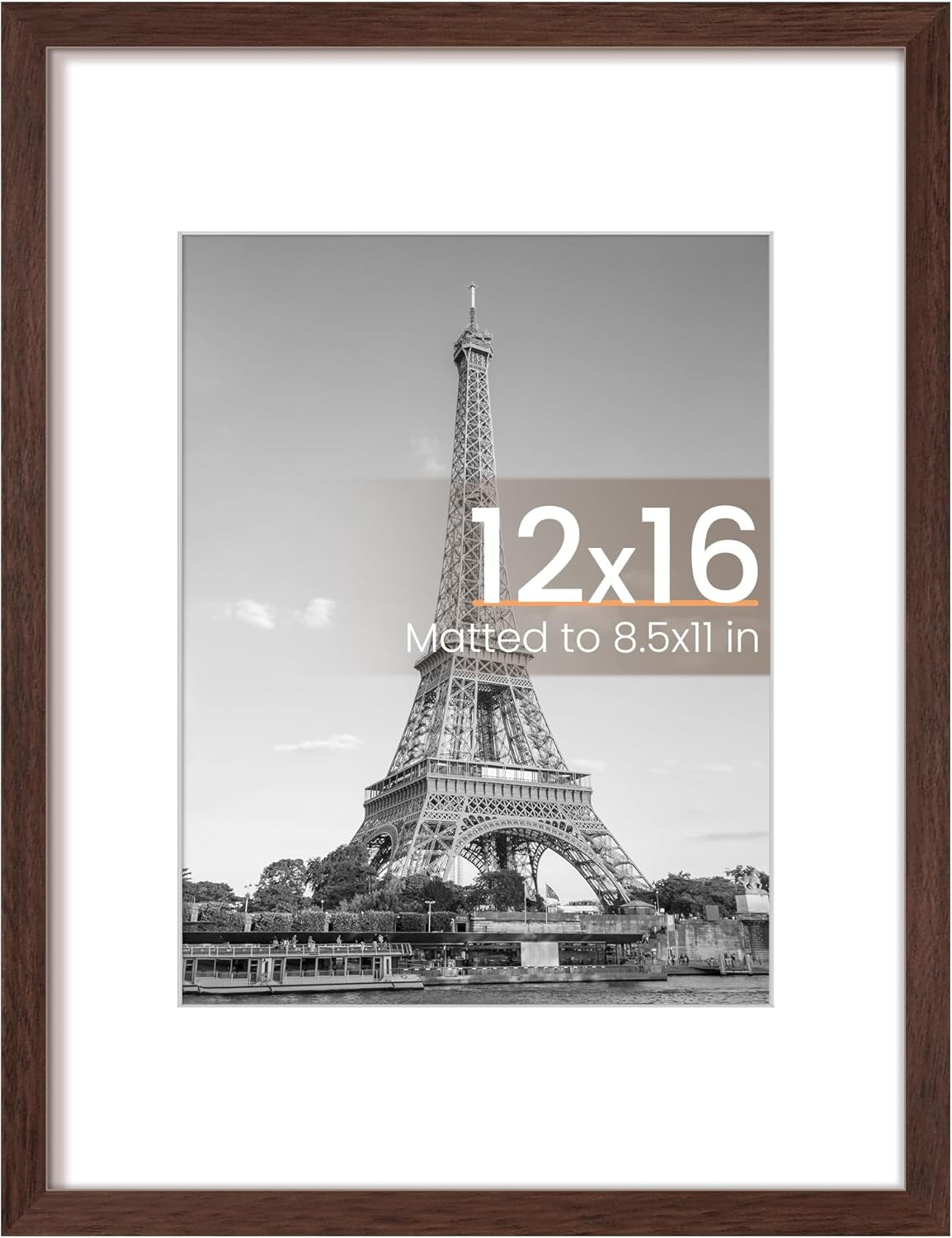8.5x11 Black Picture Frame – Wall Hanging Display with Mat