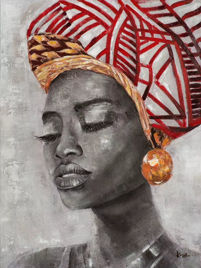 Abstract Figure Canvas Painting African Women Portrait Posters and Prints Wall Art for Living Room Home Decor Picture No Frame