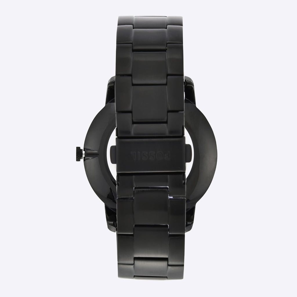 Men'S Minimalist Quartz Watch, Stainless Steel Black Three-Hand Watch for Men, Color: Black