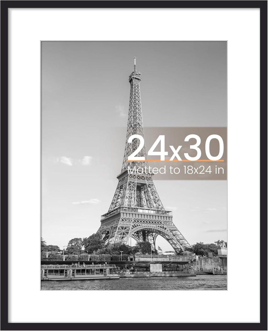 8.5x11 Black Picture Frame – Wall Hanging Display with Mat
