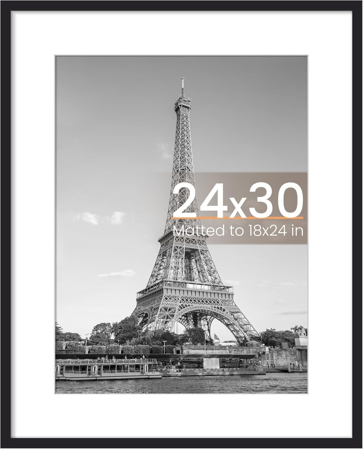 8.5x11 Black Picture Frame – Wall Hanging Display with Mat