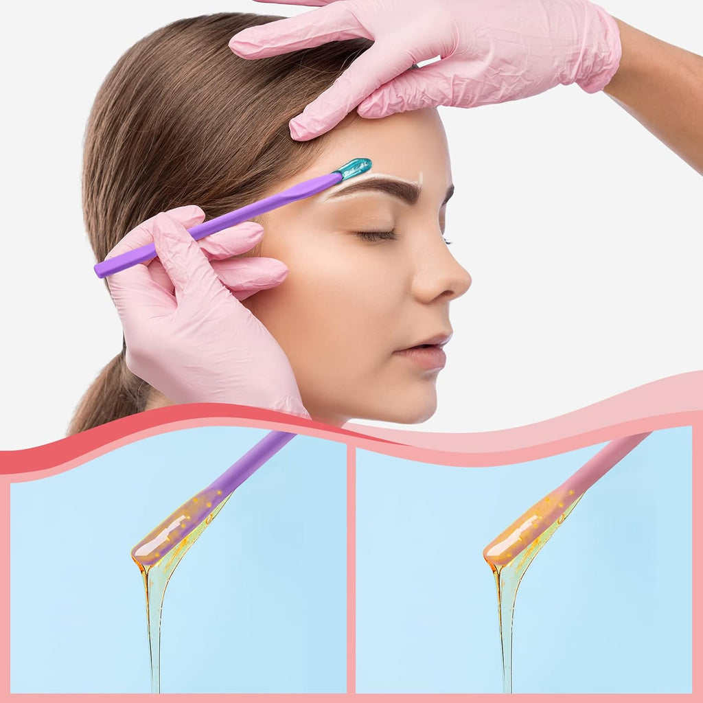 8 Pcs Hair Waxing Removal Beauty Tools Kit Include Hair Wax Cleansing Spatulas Waxing Applicator Silicone Stir Sticks Large Area Hard Wax Sticks Silicone Scraper for Removal Waxing Beauty Makeup