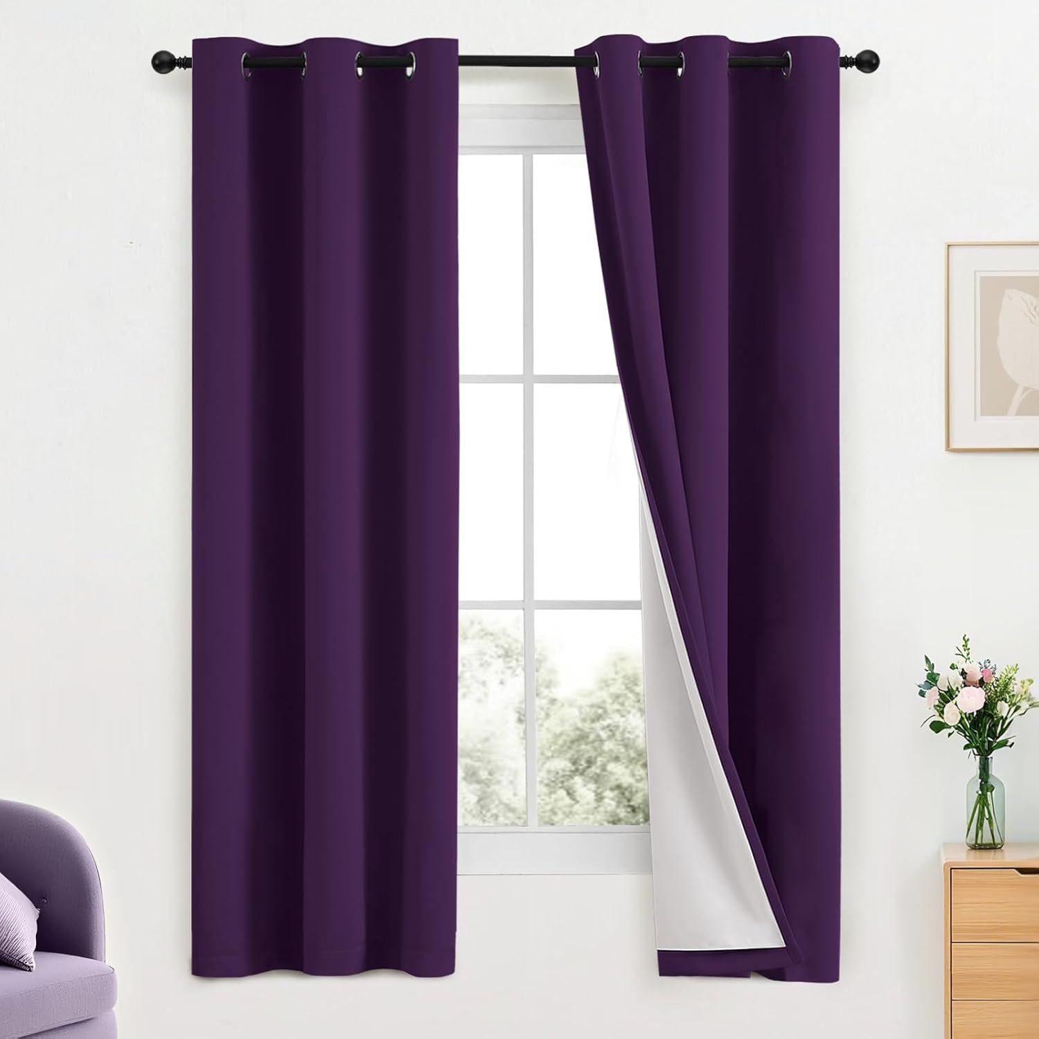 Room Darkening Gray Blackout Curtains 84 Inch Long Light Blocking Thermal Insulated Window Treatment Grommet Drapes for Bedroom Living Room, 52W X 84L, Grey Curtains, 2 Panels