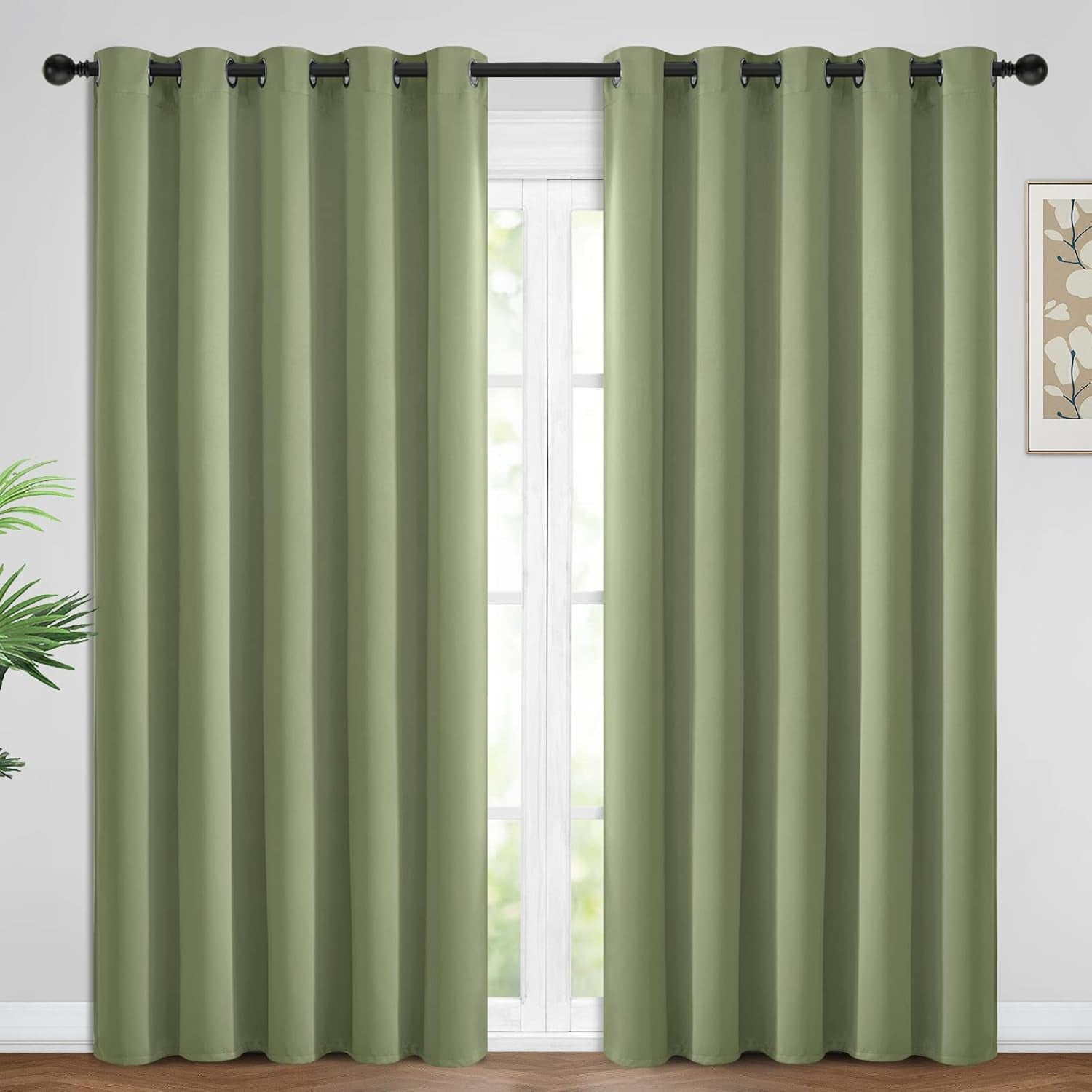 Room Darkening Gray Blackout Curtains 84 Inch Long Light Blocking Thermal Insulated Window Treatment Grommet Drapes for Bedroom Living Room, 52W X 84L, Grey Curtains, 2 Panels