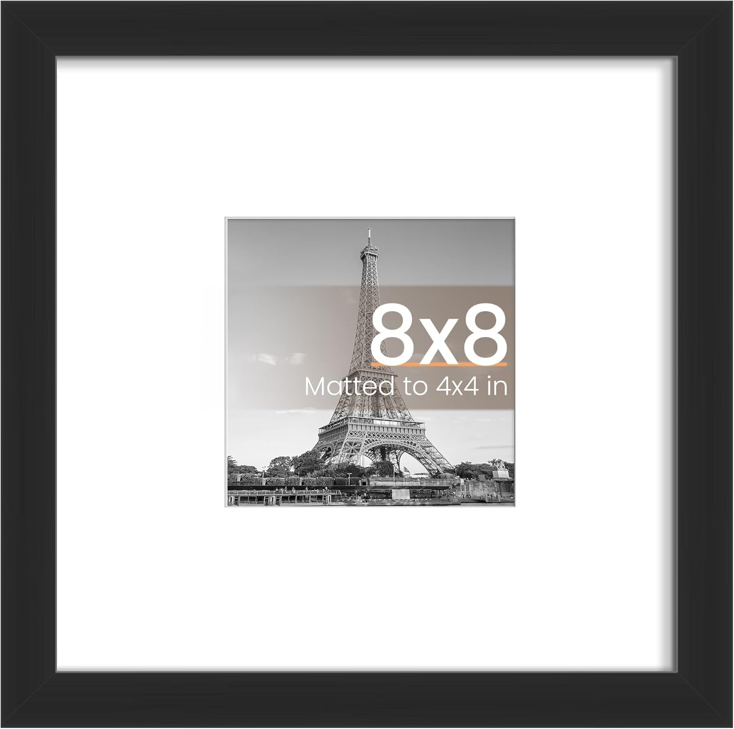 8.5x11 Black Picture Frame – Wall Hanging Display with Mat