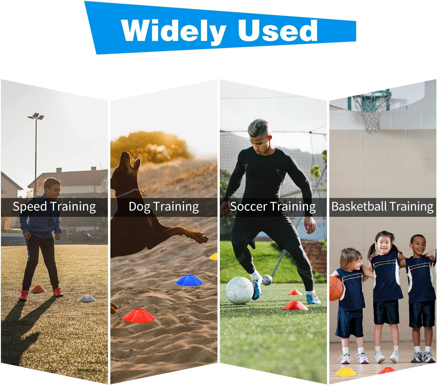 25/50/100Pcs Disc Cones, Agility Soccer Cones with Carry Bag and Holder, Soccer Cones for Sports Training, Football, Soccer, Basketball, Coaching, Practice Equipment, 5 Color