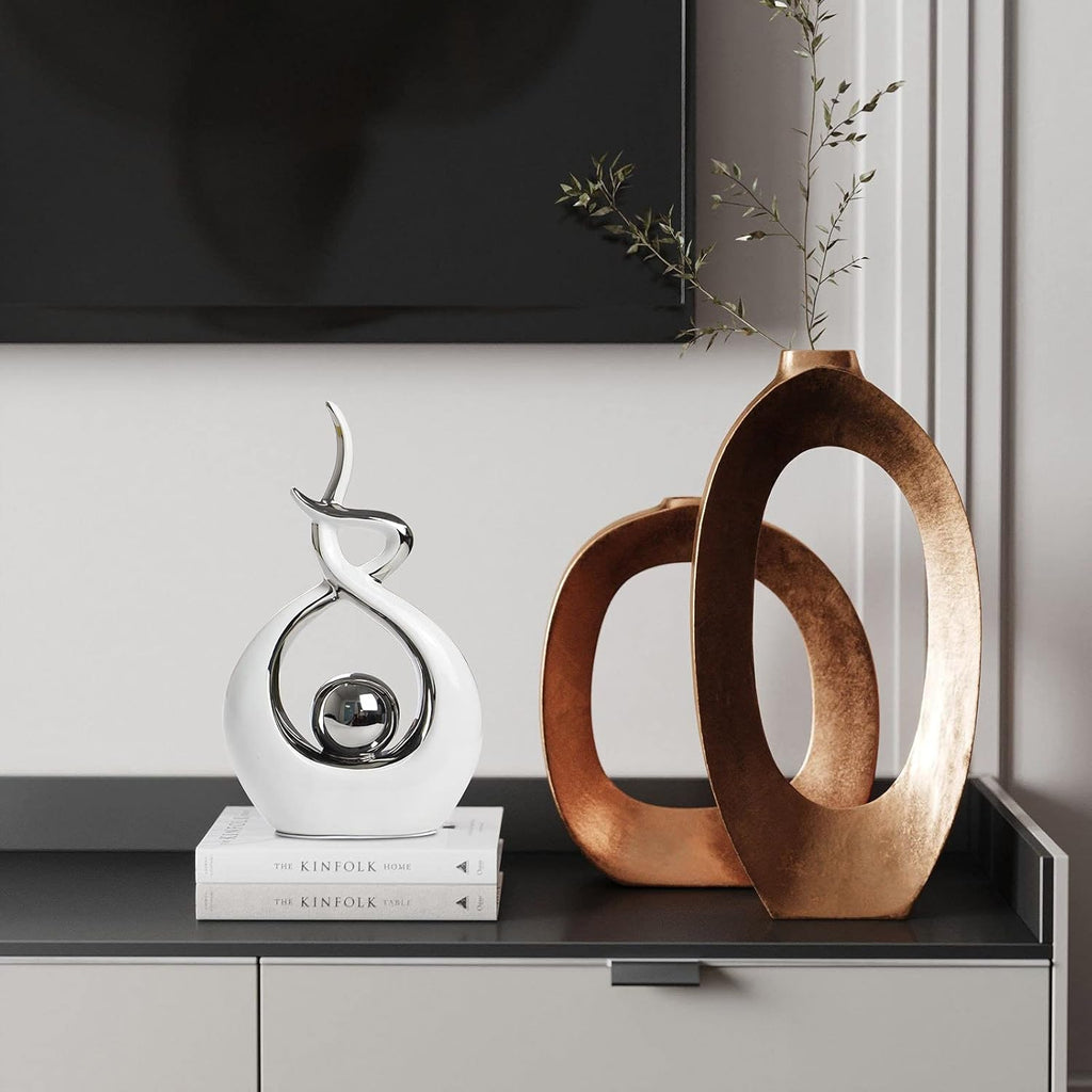 Home Decor Modern Abstract Art Ceramic Statue Table Decorations for Dining Room Living Room Office Centerpiece
