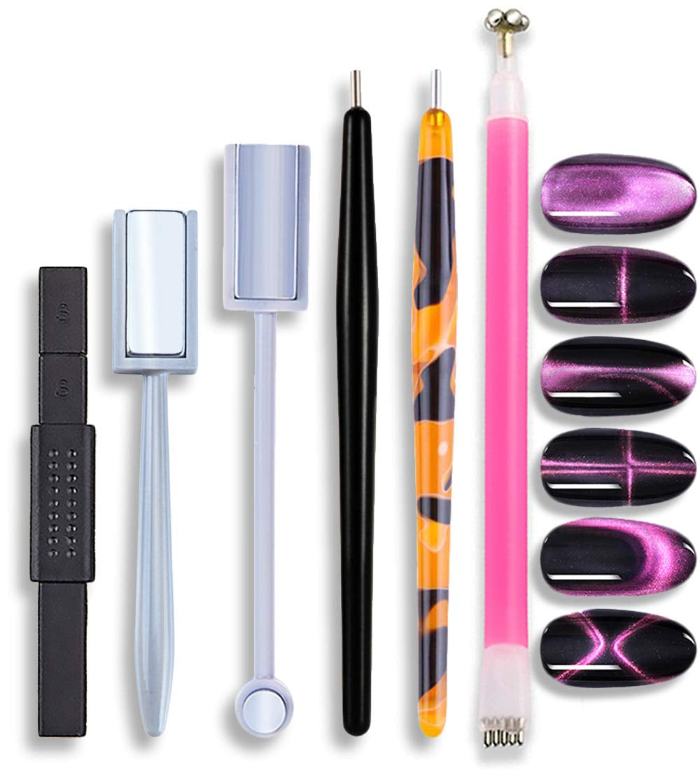 15Pcs Nail Magnet Set Cat Eye Gel Nail Polish Magnet Wand Magnetic Nail Polish Cat Eye Magnet for Nails Cat Eye Magnets Sticks Nail Design Tools Nail Art