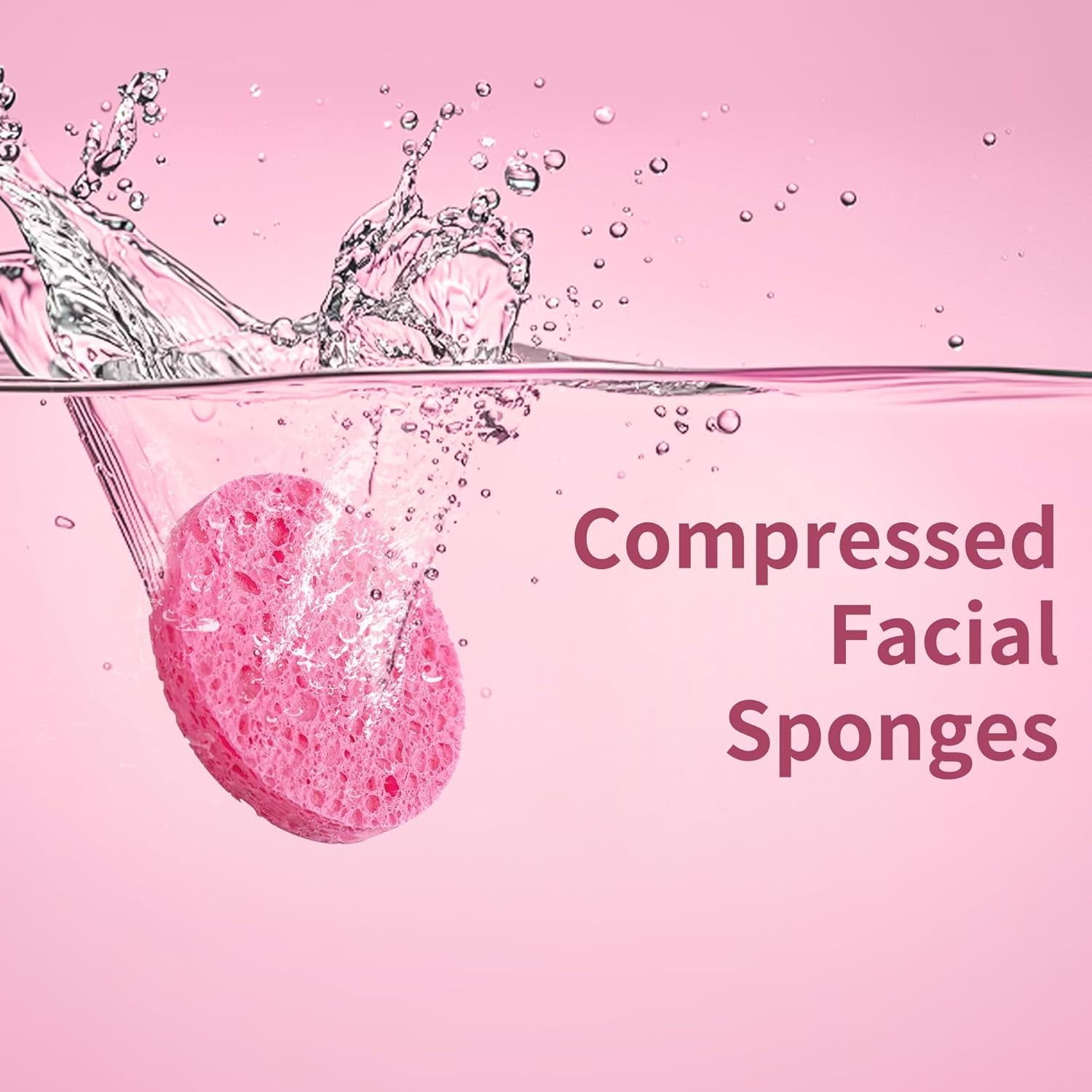 100-Count Compressed Facial Sponges, Natural Cellulose Face Sponges for Cleansing, Exfoliating, Washing Face, Makeup Removal, and Spa Use - Travel Skincare Essentials for Women