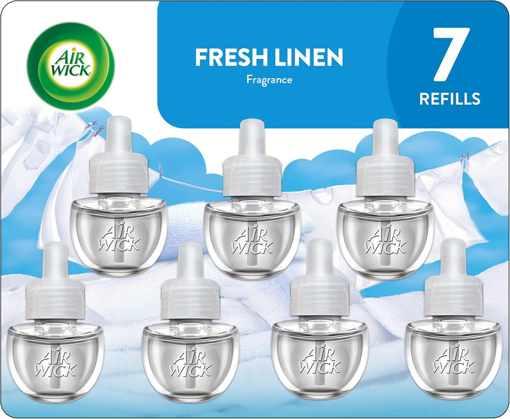 Plug in Scented Oil Refill, 10Ct, Fresh Linen, Air Freshener, Essential Oils, Eco Friendly Pack