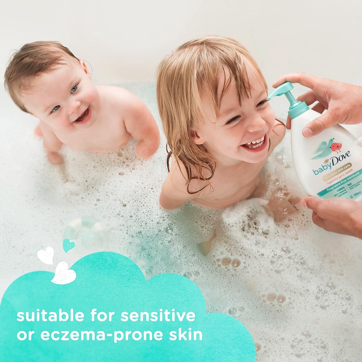 Sensitive Skin Care Baby Wash Fragrance Free Moisture for Baby Bath Time Fragrance Free and Hypoallergenic, Washes Away Bacteria 34 Oz (Pack of 1)