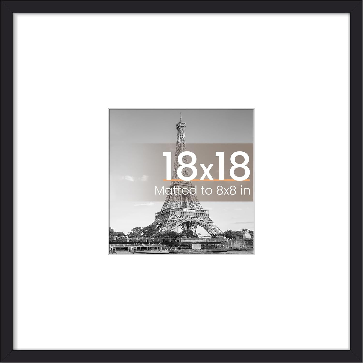 8.5x11 Black Picture Frame – Wall Hanging Display with Mat