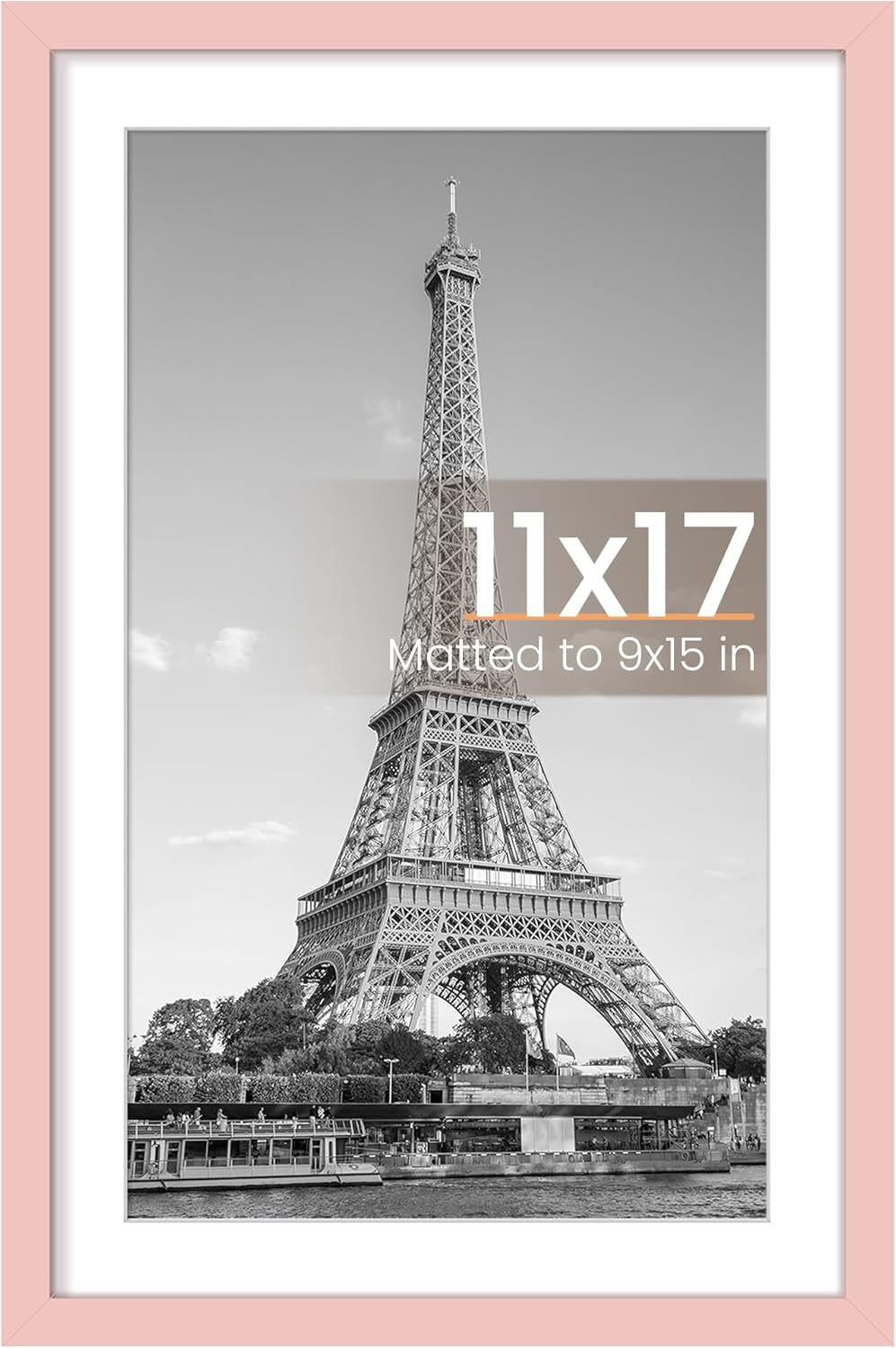 8.5x11 Black Picture Frame – Wall Hanging Display with Mat