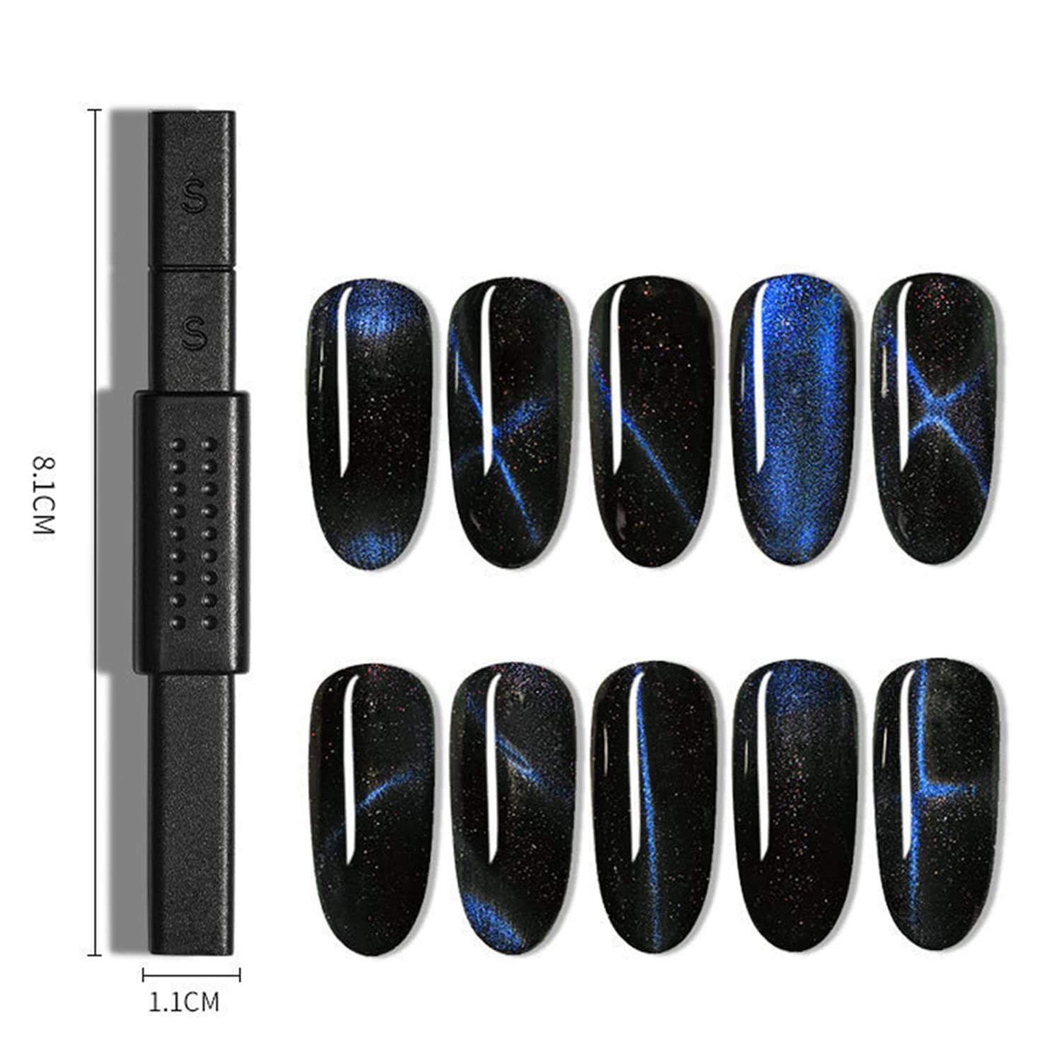 15Pcs Nail Magnet Set Cat Eye Gel Nail Polish Magnet Wand Magnetic Nail Polish Cat Eye Magnet for Nails Cat Eye Magnets Sticks Nail Design Tools Nail Art