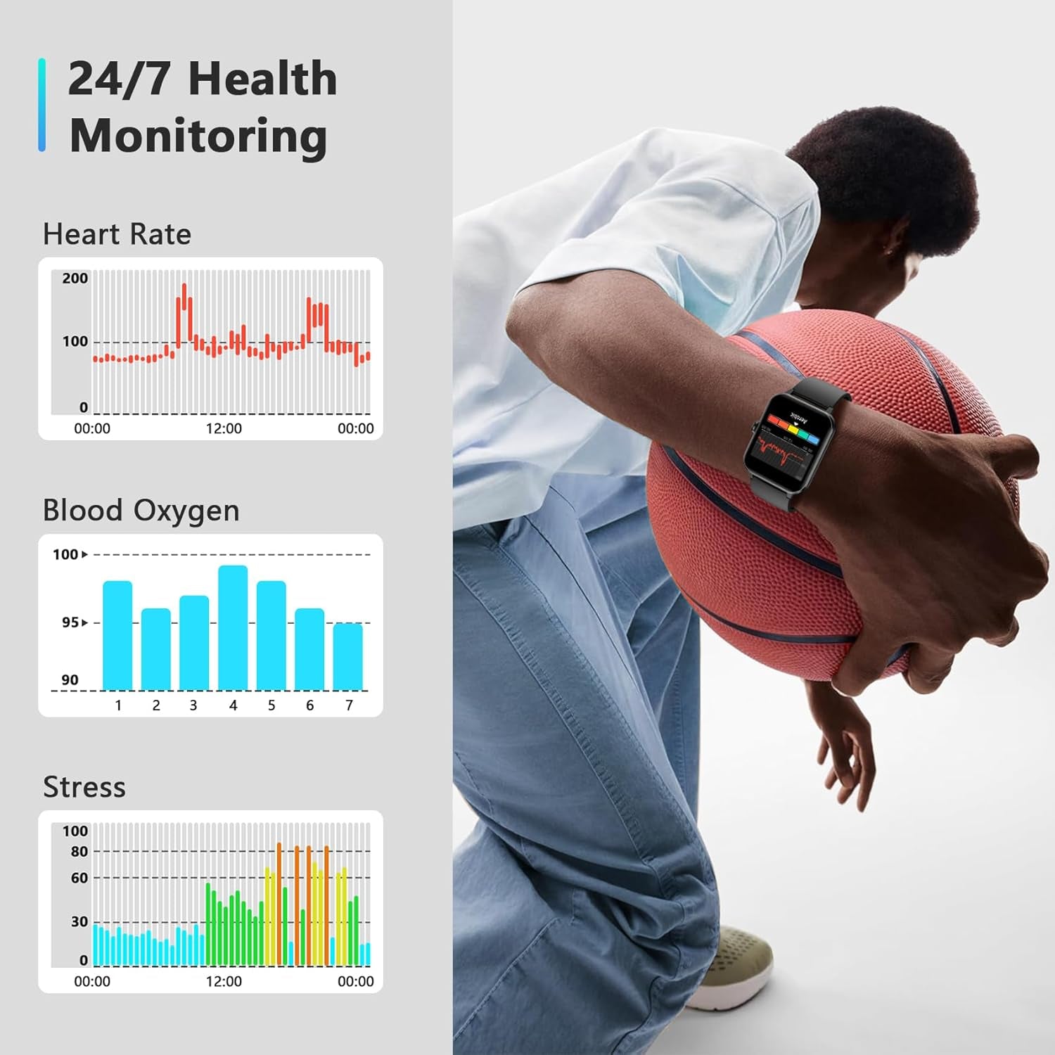 2026 Smart Watch (Answer/Make Calls), Fitness Watch for Men and Women with Heart Rate/Spo2/Sleep Monitor/2 Straps, 100+ Sports Modes, IP68 Waterproof Activity Tracker for Android/Iphone