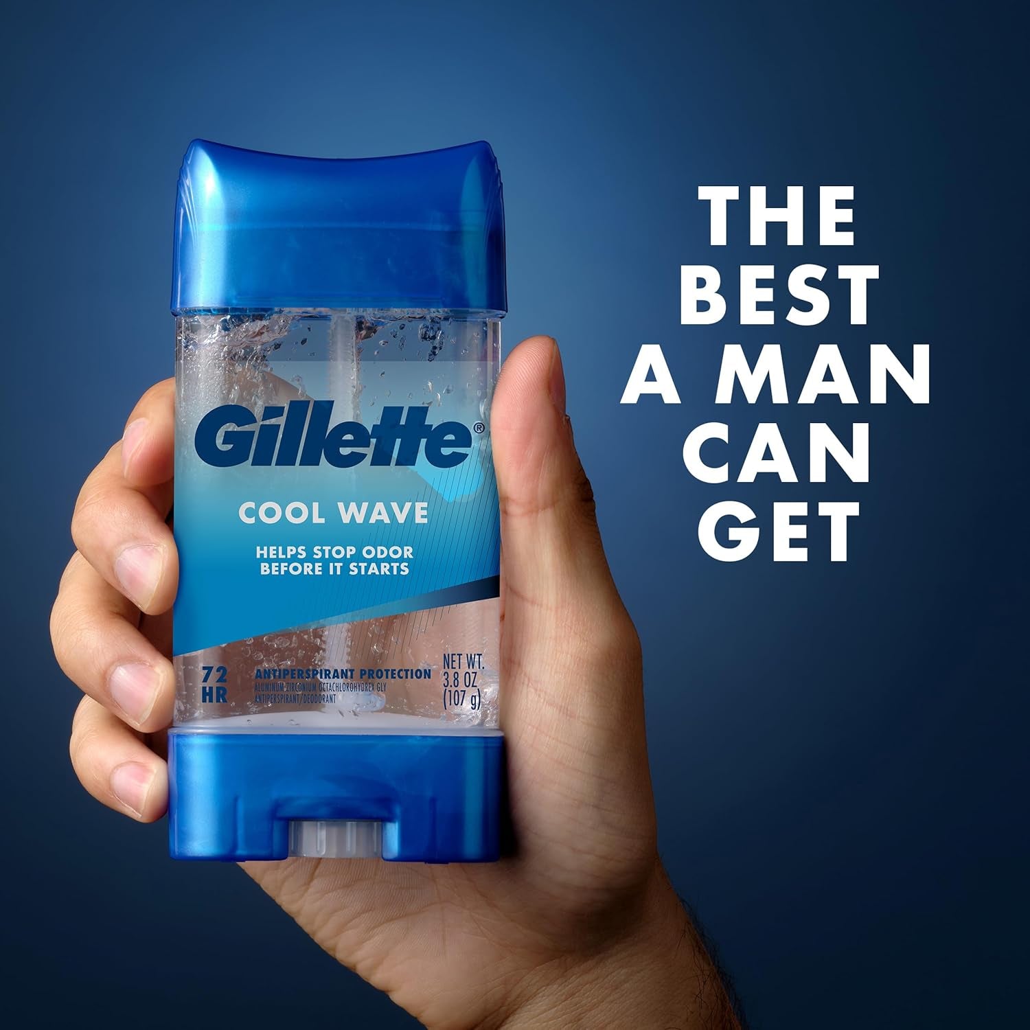 Antiperspirant and Deodorant for Men, 72Hr Clinical Strength Sweat & Odor Protection, Long Lasting Freshness, Anti-White Mark Technology, Clear Gel, Cool Wave Scent, 3.8 Oz (Pack of 4)