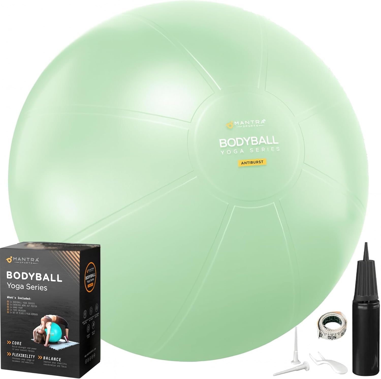 Exercise Ball – Yoga Ball for Pilates & Fitness - Birthing for Pregnancy, Stability, Core, Balance, Therapy for Physical Rehab, Workout for Home Gym & Office Chair, Fast Pump Included
