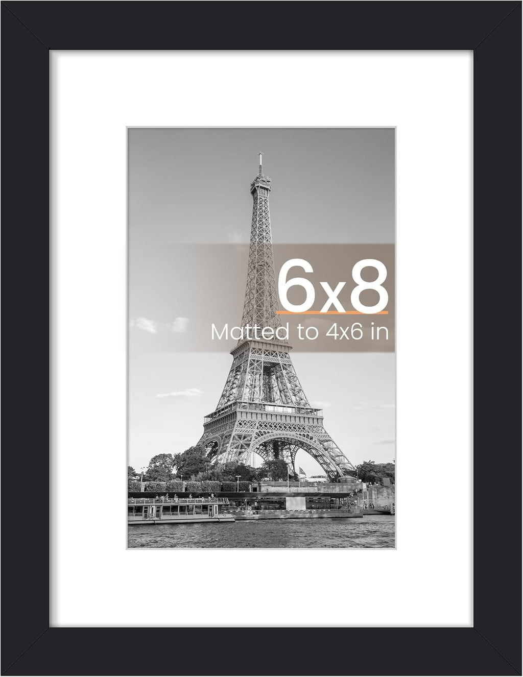 8.5x11 Black Picture Frame – Wall Hanging Display with Mat