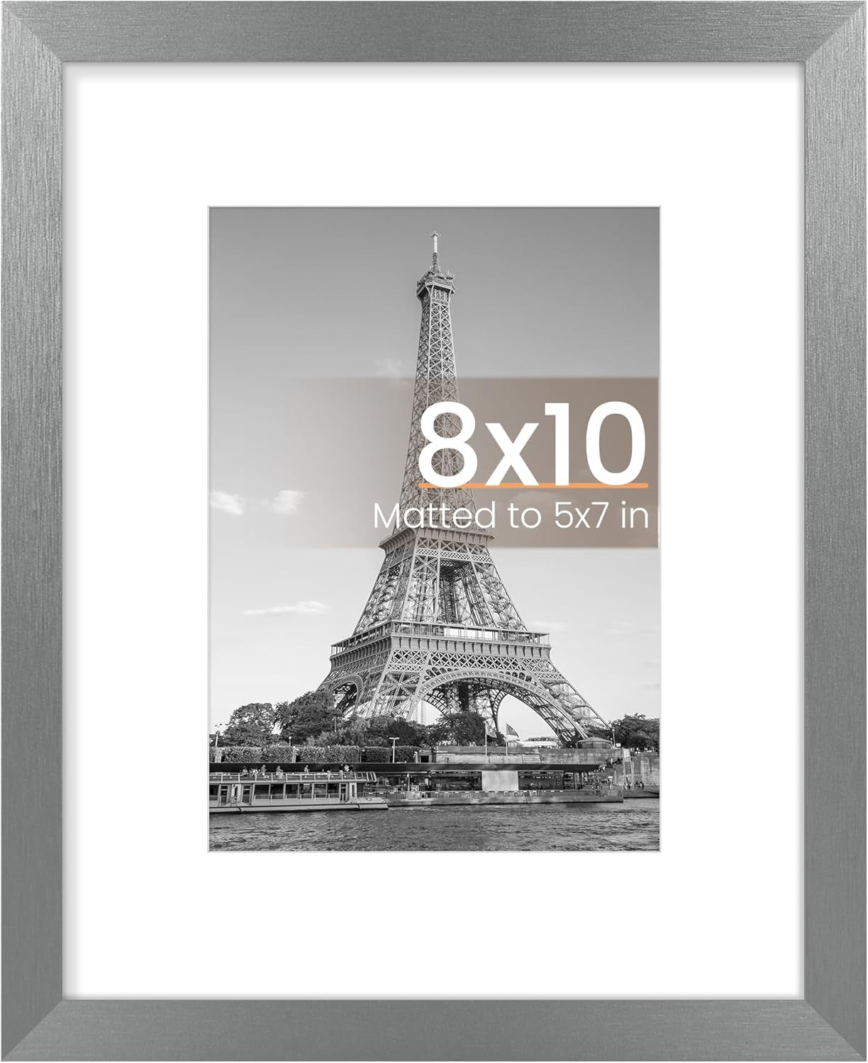 8.5x11 Black Picture Frame – Wall Hanging Display with Mat