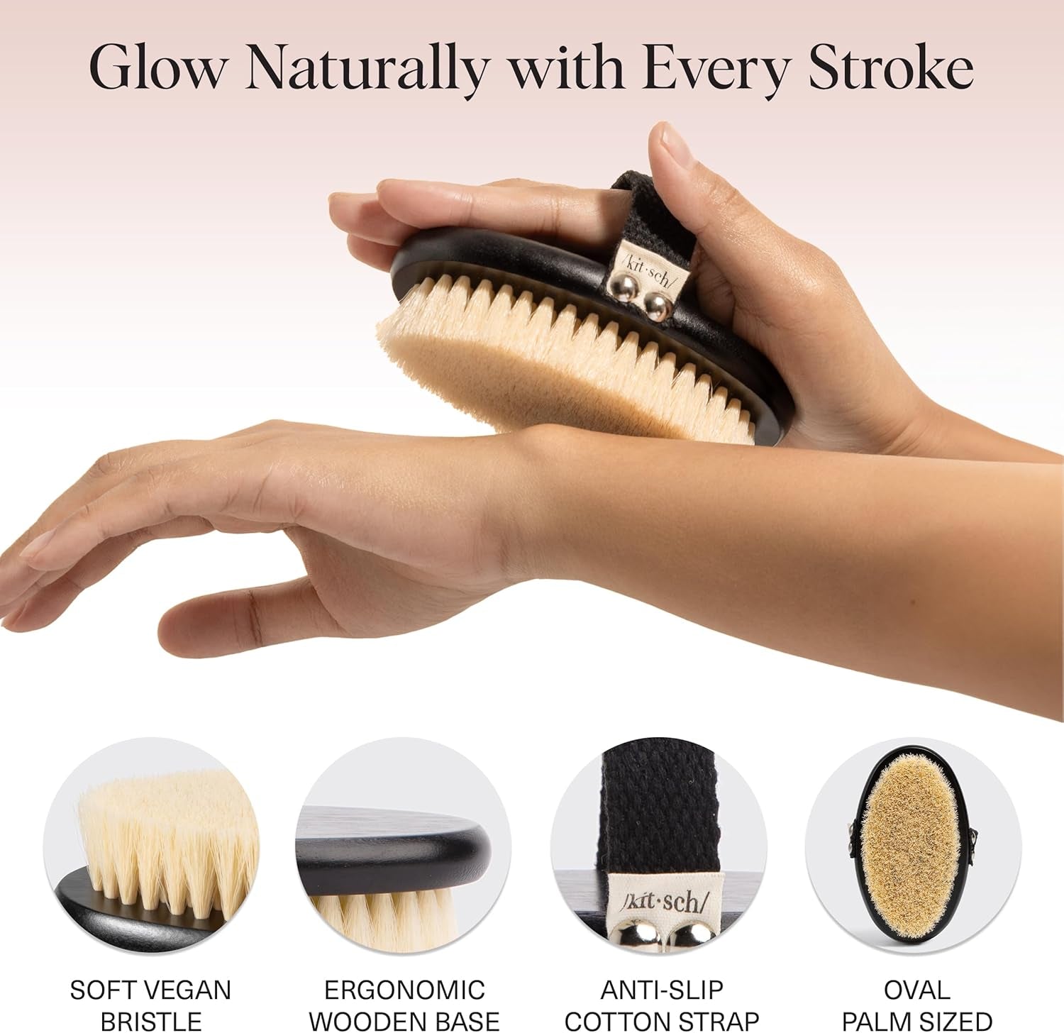 Dry Brushing Body Brush for Lymphatic Drainage- Soft Bristles - Dry Brush to Remove Dry Skin and Improves Blood Circulation, Body Exfoliator Scrubber for Glowing Skin, Sauna Accessories
