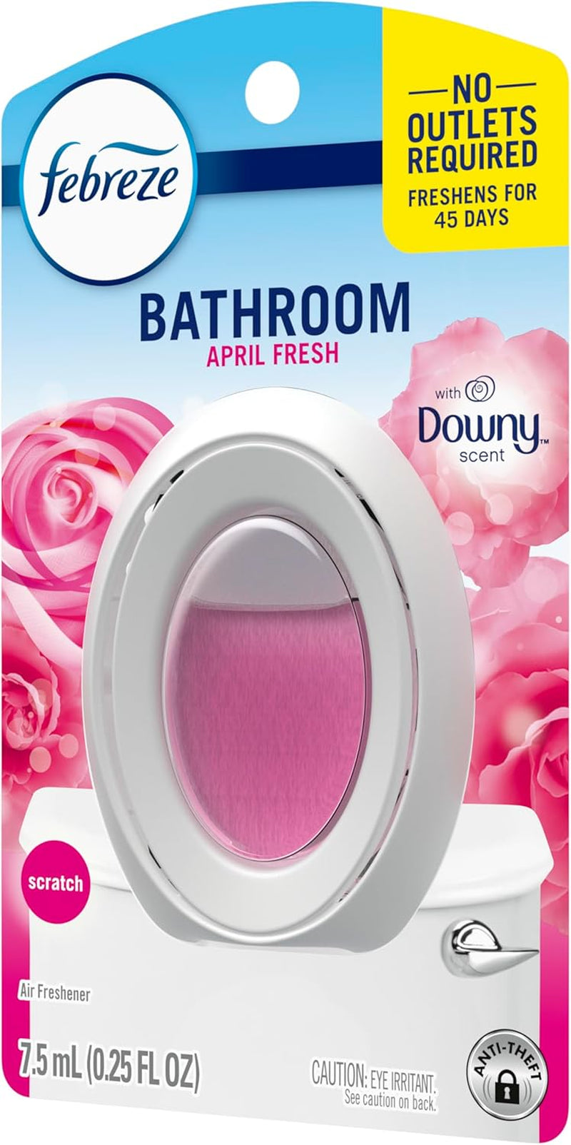 Bathroom Air Freshener, Odor-Fighting Plug-In Alternative, Home, Bathroom & Kitchen Use, Downy April Fresh Scent, 6 Count