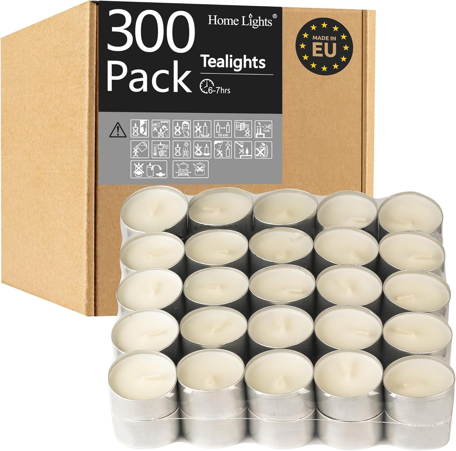Homelights Unscented White Tealight Candles -100 Pack, 6 to 7 Hour Burn Time Smokeless, Mini Votive Paraffin Candles with Cotton Wicks for Shabbat, Weddings, Christmas, Home Decor
