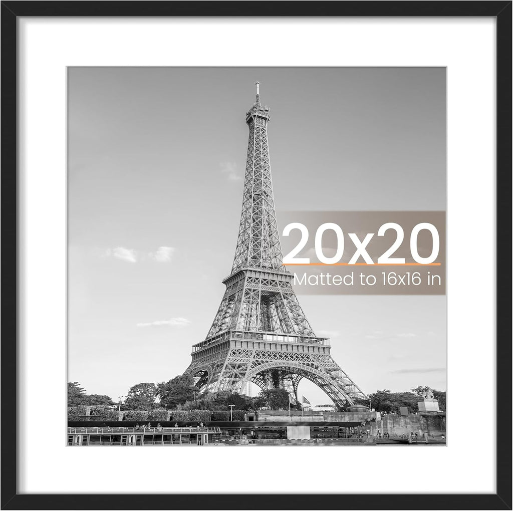 8.5x11 Black Picture Frame – Wall Hanging Display with Mat