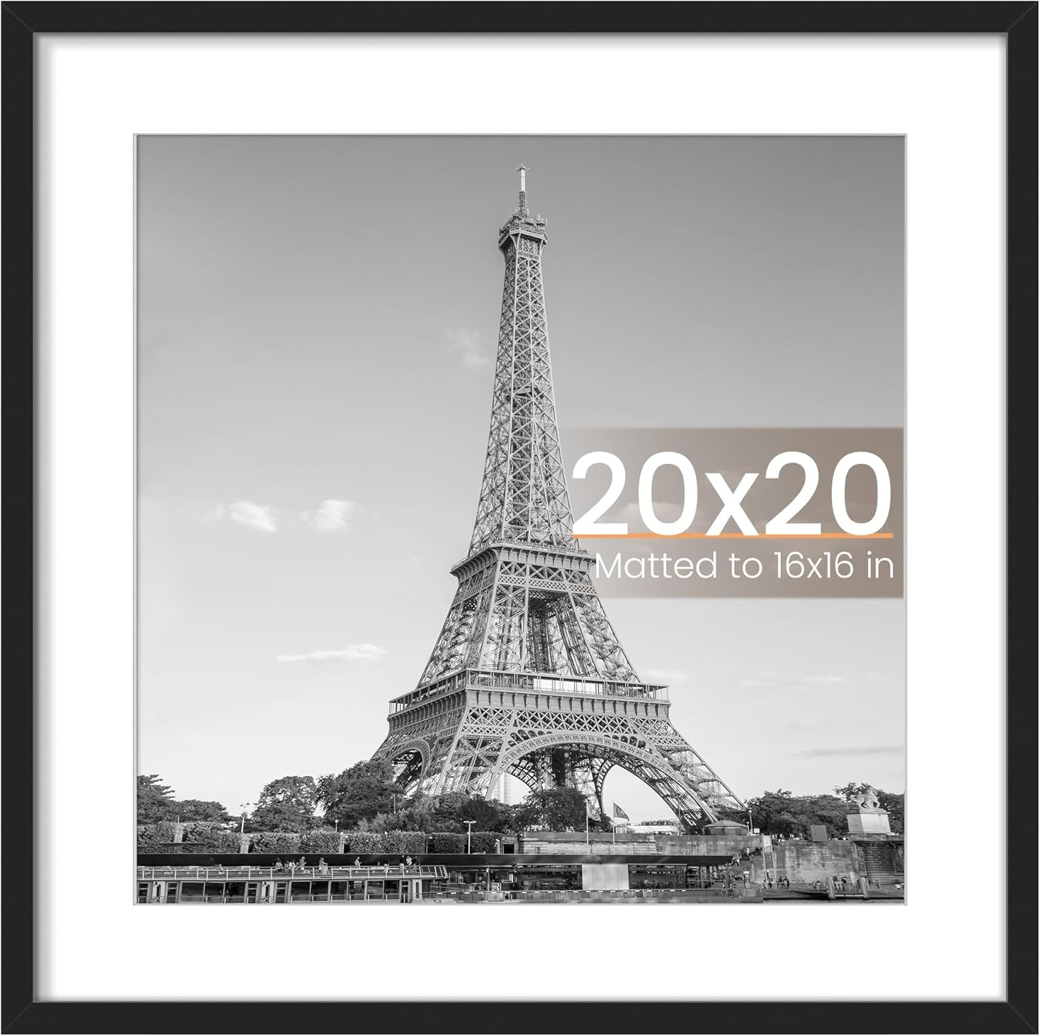 8.5x11 Black Picture Frame – Wall Hanging Display with Mat