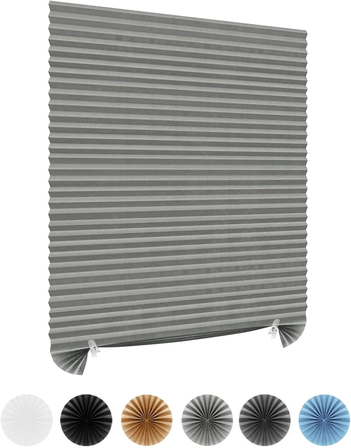 Cordless No-Drill Pleated Paper Window Blinds – Self-Adhesive Temporary