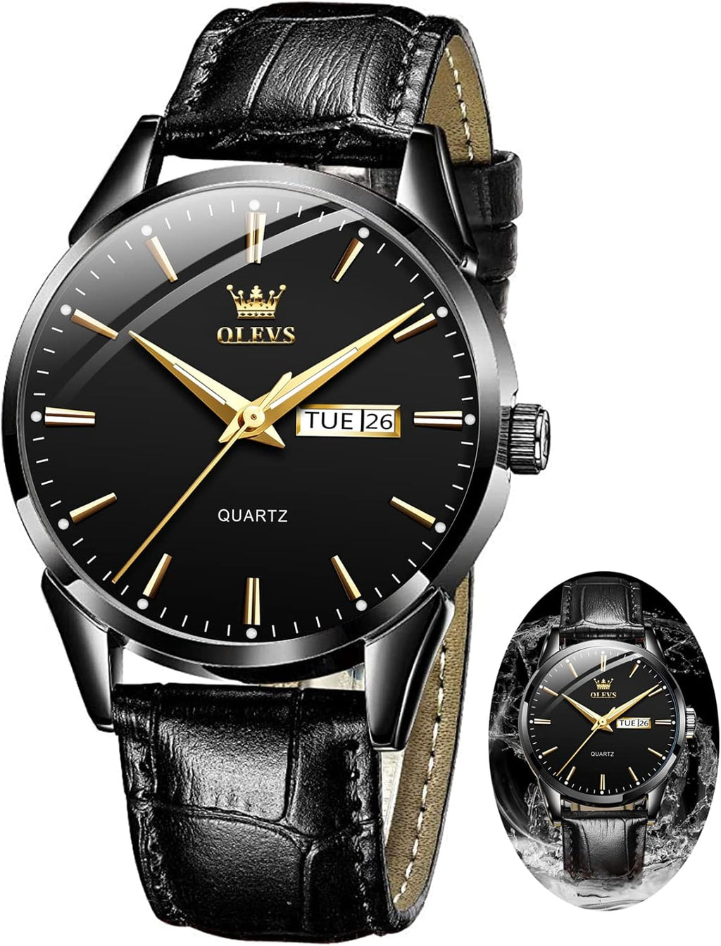 Amazon Watches,Brown Leather Watch for Men,Men Day Date Watch,Men'S Luminous Watch,Dress Watch for Men,Rose Gold Watch for Men,Men'S Fashion Quartz Watch,Waterproof Brown Man Watches