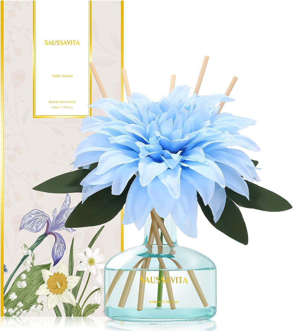 Reed Diffusers Set, 7.10 Oz Flower Scented Diffuser with 7 Sticks, Long Lasting Home Fragrance for 120 Days, Perfect for Bathroom, Shelf Decor, Air Fresheners
