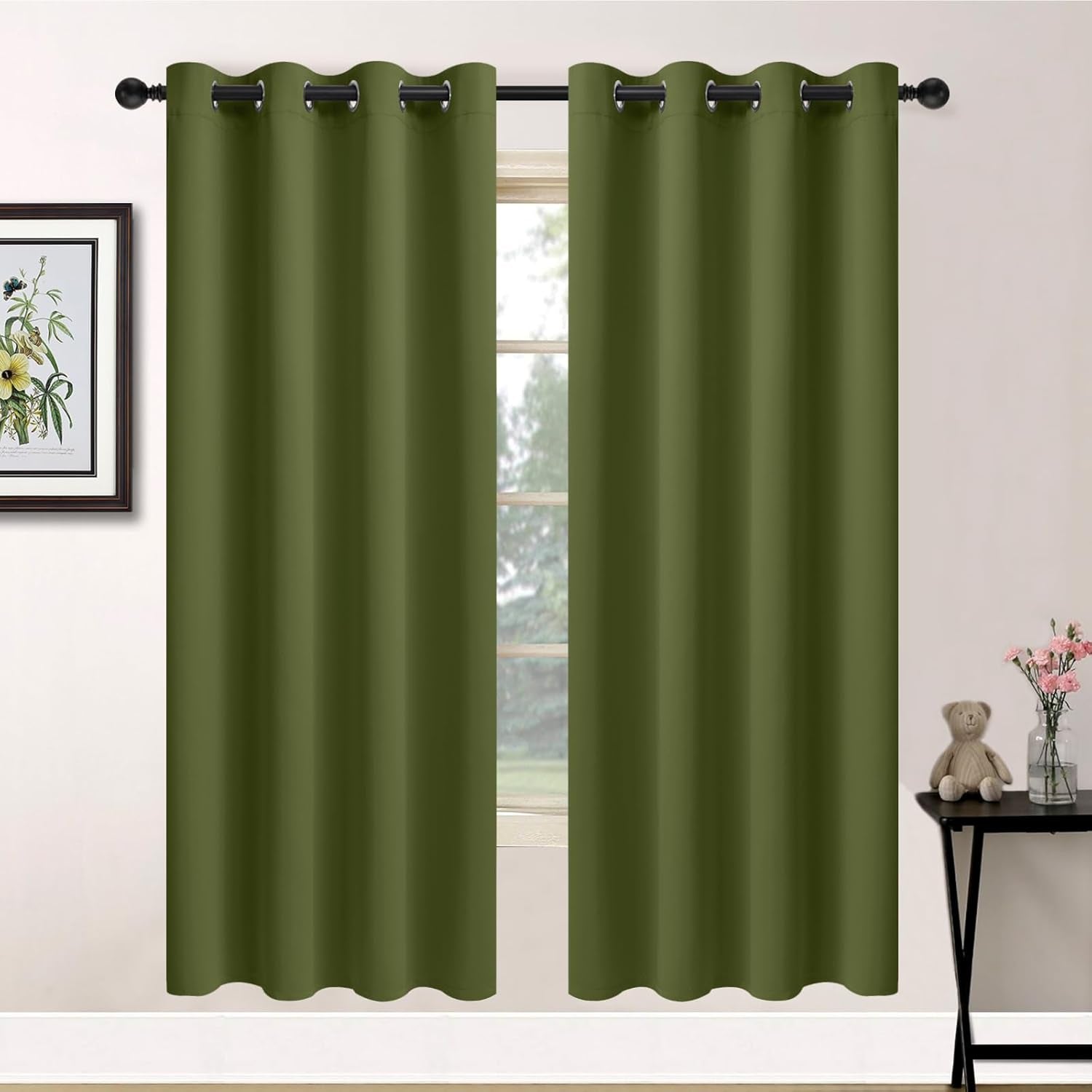 Room Darkening Gray Blackout Curtains 84 Inch Long Light Blocking Thermal Insulated Window Treatment Grommet Drapes for Bedroom Living Room, 52W X 84L, Grey Curtains, 2 Panels
