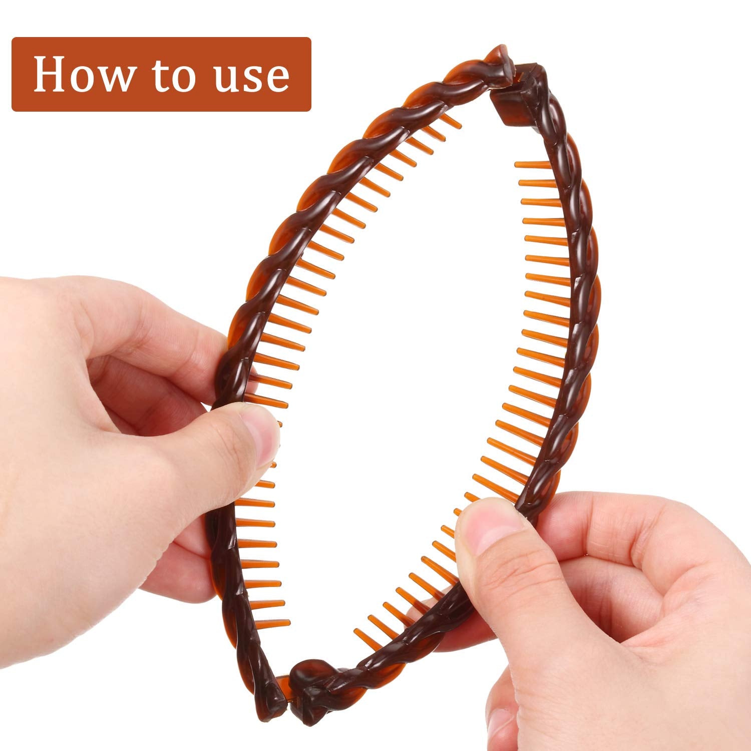 6 Pieces Banana Hair Clip Clincher Combs Clip Fishtail Fish Shape Hair Clip Ponytail Banana Clip Accessory for Women Hair(Black, Brown)