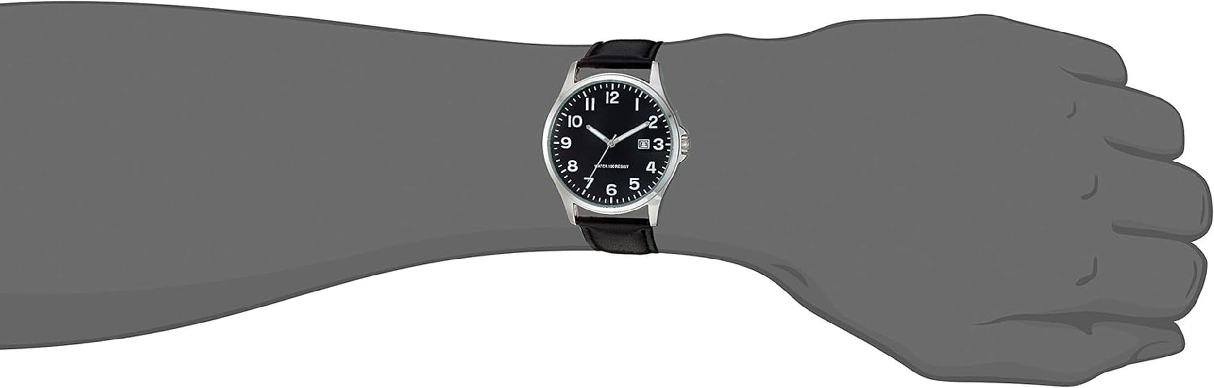 Men'S Easy to Read 42Mm Leather Band Analog Watch