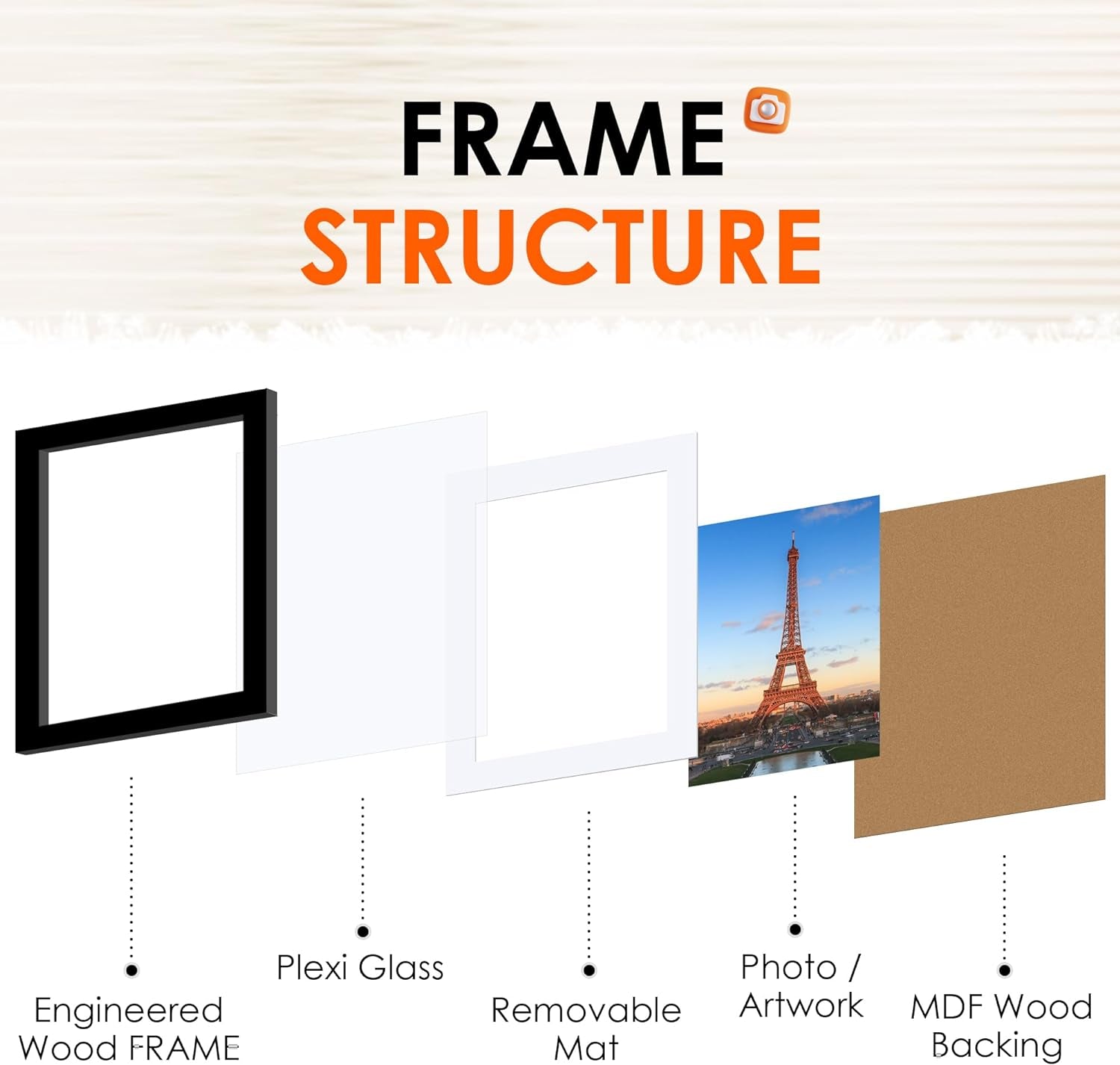 8x10 Picture Frames Set of 2 – Black Wall or Tabletop Display
