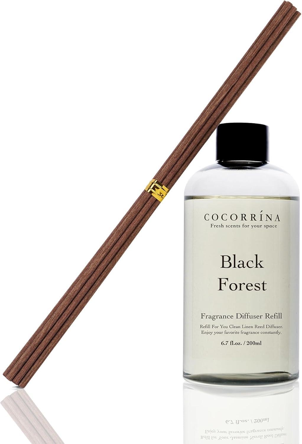 Reed Diffuser Sets, 6.7 Fl Oz. Black Forest Diffuser with Sticks Home Fragrance Reed Diffuser for Bathroom Shelf Decor
