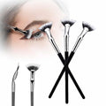 Folding Angle Scalloped Lash Brush, 2024 NEW Mascara Fan Brush for Lashes Eyelash Separator Tool, Eyelash Comb for Upper Lower Eye Lash Makeup Tools, Eye Makeup Fan Brush for Women (3 PCS)