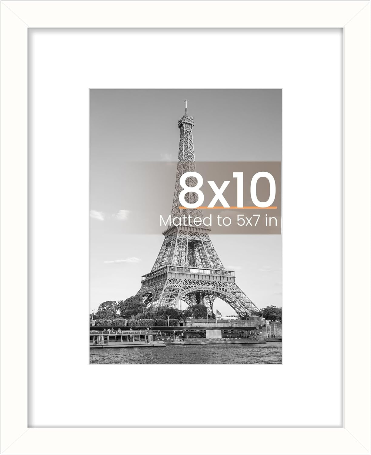 8.5x11 Black Picture Frame – Wall Hanging Display with Mat